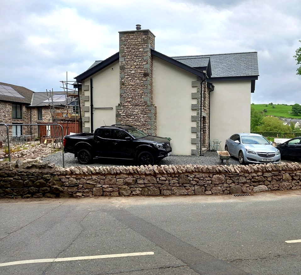 Boundary wall and chimney stack