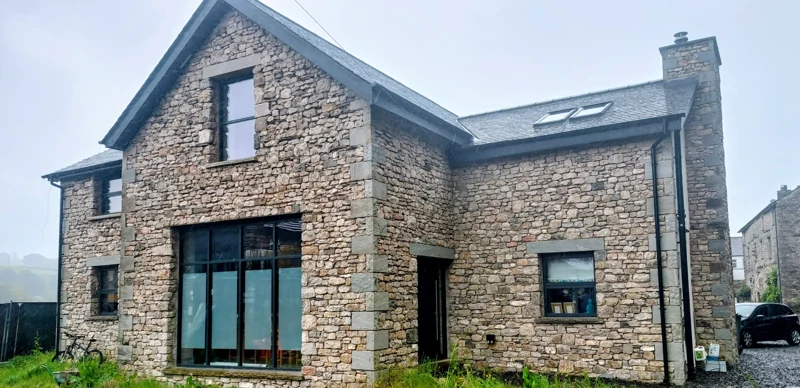 Stone facing on a house